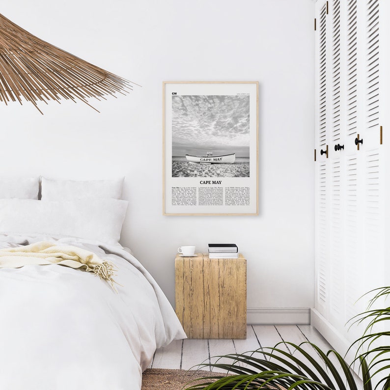 Cape May Print Black and White Cape May Wall Art Cape May Etsy