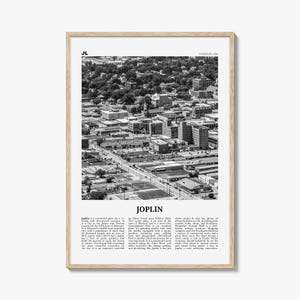 Joplin Print schwarz und weiß, Joplin Wandkunst, Joplin Poster, Joplin Foto, Joplin Karte, Joplin Wanddekor, Missouri, USA, Vereinigte Staaten