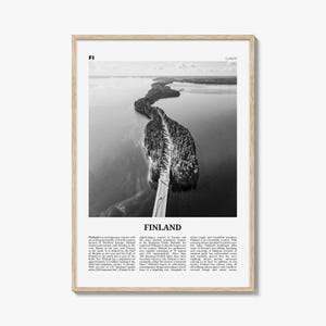 Finlandia impresión en blanco y negro, arte de la pared de Finlandia, cartel de Finlandia, foto de Finlandia, decoración de Finlandia, Suomi, Suomen, escandinavo, Helsinki, Europa