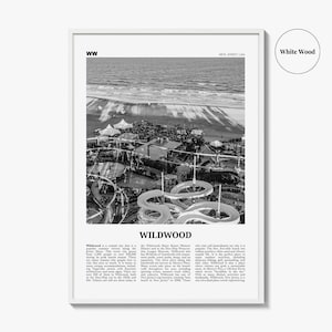 Wildwood Poster Print Black and White, New Jersey Travel Wall Art, Coastal Amusement Decor image 8