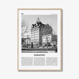 Scranton Print Black and White No 1, Scranton Wall Art, Scranton Poster, Scranton Photo, Scranton Wall Décor, Pennsylvania, USA