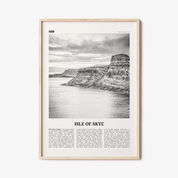 Isle of Skye Print Black and White, Isle of Skye Wall Art, Isle of Skye Poster, Isle of Skye Photo, Isle of Skye Wall Décor, Scotland, UK