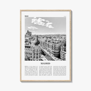 Madrid Black and White Photography Print: Gallery Wall Art