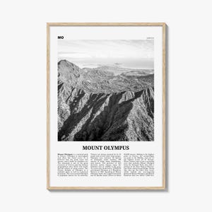 Mount Olympus Print Black and White, Mount Olympus Wall Art, Mount Olympus Poster, Mount Olympus Photo, Greece