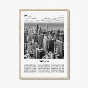 Chicago Print Black and White No 1, Chicago Wall Art, Chicago Poster, Chicago Photo, Chicago Decor, Illinois, USA, United States