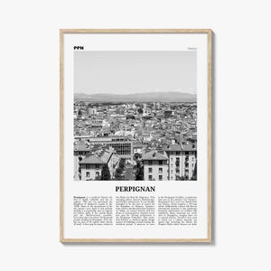 Perpignon Print Schwarz weiß, Perpignern Wandkunst, Perpignern Poster, Perpignern Foto, Perpignern Wanddekoration, Perpignern Karte, Frankreich