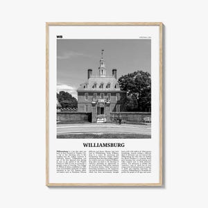 Williamsburg Print Black and White Virginia, Williamsburg Wall Art, Williamsburg Poster, Williamsburg Photo, Williamsburg Wall Décor