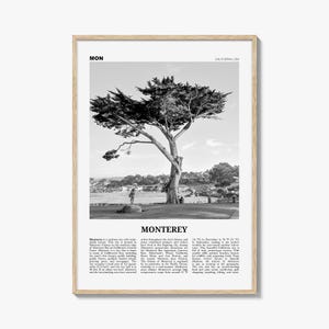 Monterey Print Black and White, Monterey Wall Art, Monterey Poster, Monterey Photo, Monterey Wall Decor, USA, United States, North America