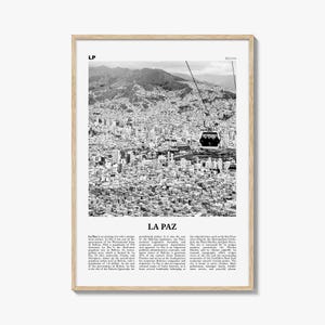 La Paz Print Black and White, La Paz Wall Art, La Paz Poster, La Paz Photo, La Paz Decor, Bolivia, Nuestra Señora de La Paz, South America