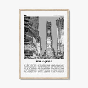 Impresión en blanco y negro de Times Square, arte mural de Times Square, póster de Times Square, foto de Times Square, decoración de pared de Times Square, Nueva York, EE. UU.