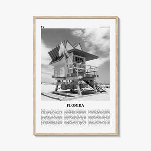 Florida print zwart-wit nr. 5, Florida Wall Art, Florida Poster, Florida Photo, Florida Wall Decor, VS, Verenigde Staten