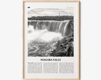 Niagara Falls Druck Schwarz-Weiß, Niagara Falls Wandkunst, Niagara Falls Poster, Niagara Falls Foto, Kanada, Nordamerika, Vereinigte Staaten