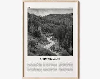Schwarzwald Print Black and White, Schwarzwald Wall Art, Schwarzwald Poster, Schwarzwald Photo, Schwarzwald Décor, Schwarzwald Map, Germany