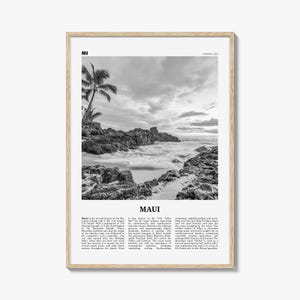 Maui Print schwarz weiß Nr. 1, Maui Wandkunst, Maui Poster, Maui Foto, Maui Wanddekor, Hawaii, USA, Vereinigte Staaten, Nordamerika