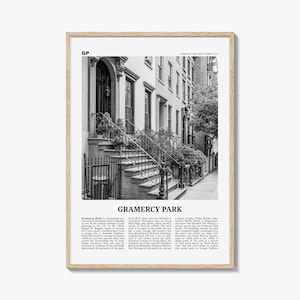 Gramercy Park Print Black and White, Gramercy Park Wall Art, Gramercy Park Poster, Gramercy Park Photo, Gramercy Park Map, New York City