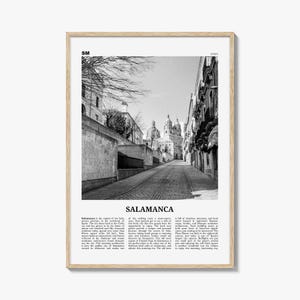 Salamanca Print Black and White, Salamanca Wall Art, Salamanca Poster, Salamanca Photo, Salamanca Map, Spain