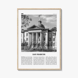 San Marcos Print Black and White No 1, San Marcos Wall Art, San Marcos Poster, San Marcos Photo, San Marcos Wall Décor, San Marcos Map