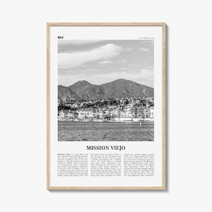Mission Viejo Print Black and White, Mission Viejo Wall Art, Mission Viejo Poster, Mission Viejo Photo, Mission Viejo Decor, California, USA