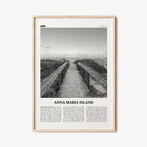 Anna Maria Island Print Black and White, Anna Maria Island Wall Art, Anna Maria Island Poster, Anna Maria Island Photo, Florida, USA