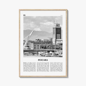 Pescara Print Black and White, Pescara Wall Art, Pescara Poster, Pescara Photo, Pescara Wall Décor, Pescara Map, Italy