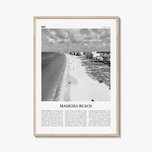 Madeira Beach Print Black and White, Madeira Beach Art, Madeira Beach Poster, Madeira Beach Photo, Madeira Beach Décor, Madeira Beach Map