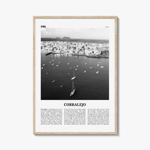 Corralejo Poster Schwarz und weiß, Corralejo Wandkunst, Corralejo Poster, Corralejo Foto, Corralejo Wanddekor, Corralejo Karte, Spanien