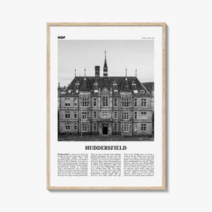 Huddersfield Print Black and White, Huddersfield Wall Art, Huddersfield Poster, Huddersfield Photo, Huddersfield Décor, Huddersfield Map