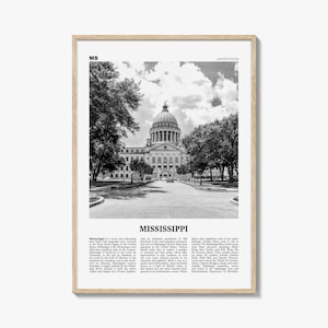 Mississippi Print Black and White No 1, Mississippi Wall Art, Mississippi Poster, Mississippi Photo, USA, United States, North America