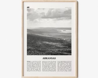 Arkansas Print Black and White Landscape, Arkansas Wall Art, Arkansas Poster, Arkansas Photo, Arkansas Wall Decor, USA, United States