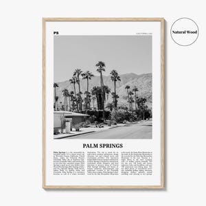 Palm Springs Poster Print Black and White, California Travel Wall Art, Mountain View Decor image 6