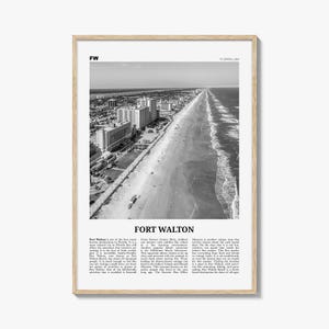 Fort Walton Print Black and White No 1, Fort Walton Wall Art, Fort Walton Poster, Fort Walton Photo, Fort Walton Décor, Florida USA