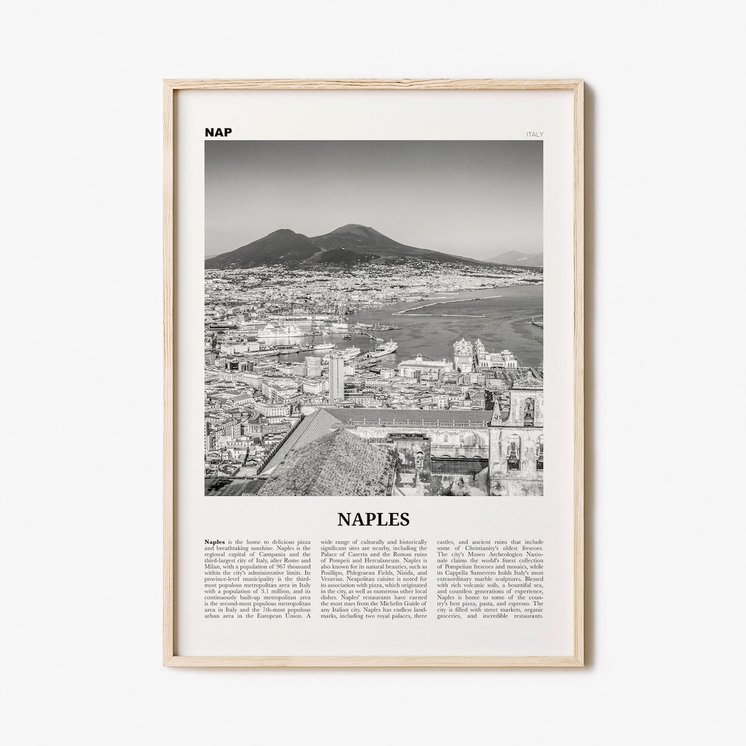 Naples Print Black and White No 1, Naples Wall Art, Naples Poster