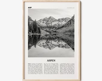 Aspen Print Black and White, Aspen Wall Art, Aspen Poster, Aspen Photo, Aspen Wall Decor, Colorado, USA, United States, North America