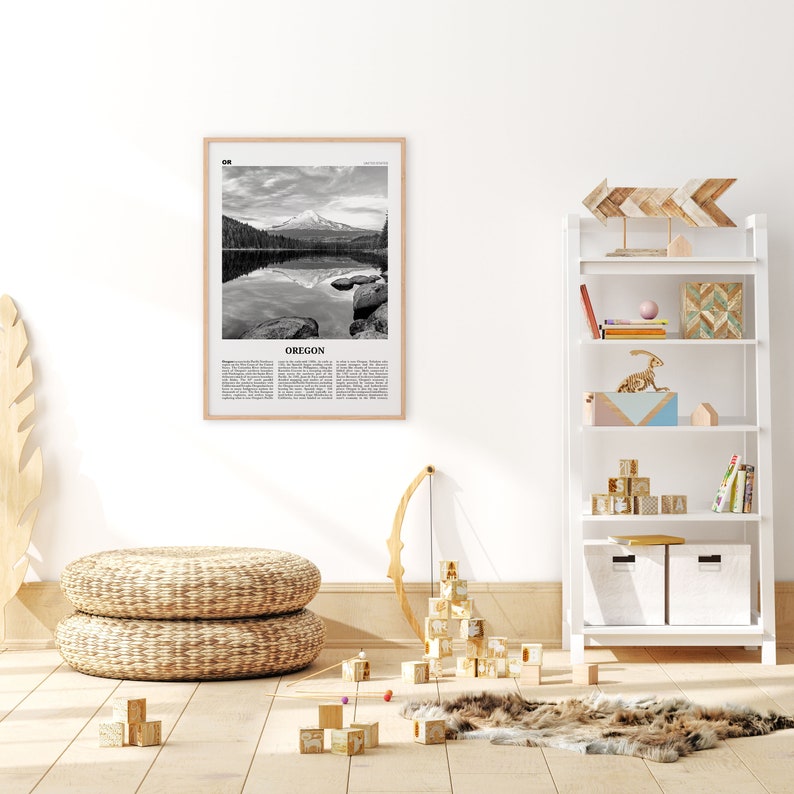 North America Oregon Poster Oregon Photo Oregon Wall Art Oregon Print Black and White United States Oregon Wall Decor USA