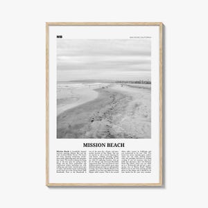Mission Beach Black and White Photography Print: San Diego Wall Art