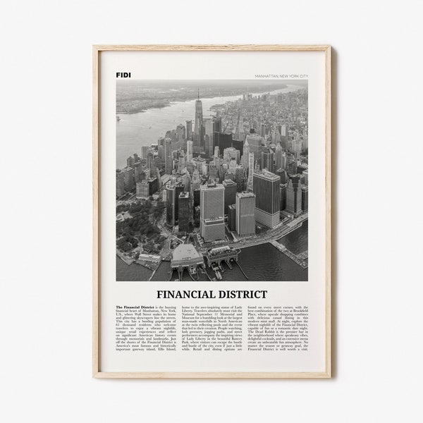 Financial District Print Black and White, Financial District Wall Art, Financial District Poster, Financial District Photo, New York, USA