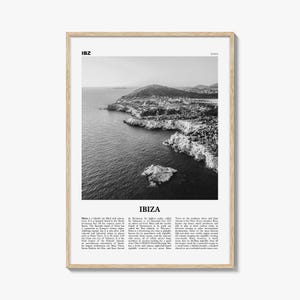 Ibiza Print schwarz und weiß, Ibiza Wandkunst, Ibiza Poster, Ibiza Foto, Ibiza Wanddekoration, Balearen, Spanien, España, Europa