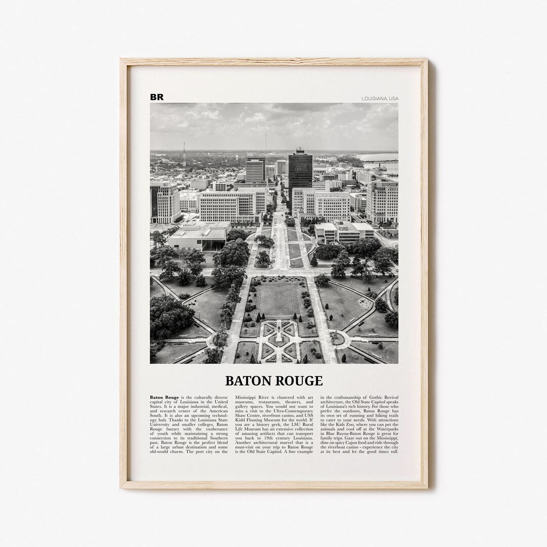 Baton Rouge Print Black and White, Baton Rouge Wall Art, Baton Rouge ...