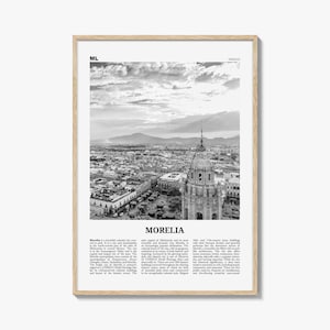 Morelia Print Black and White, Morelia Wall Art, Morelia Poster, Morelia Photo, Morelia Wall, Mexico, Valladolid, Michoacan