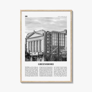 Greensboro Print Black and White No 2, Greensboro Wall Art, Greensboro Poster, Greensboro Photo, North Carolina, USA United States