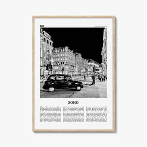 Soho Print Schwarzweiß London Nr. 1, Soho London Wandkunst, Soho London Poster, Soho London Foto, England, UK, Vereinigtes Königreich, Europa