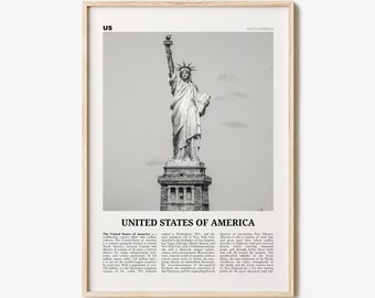 United States of America Print Black and White No 1, United States Wall Art, United States Poster, USA, US, America, United States