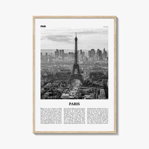 Impresión de París en blanco y negro n.º 4, arte mural de París, póster de París, foto de París, decoración de pared de París, mapa de París, Francia