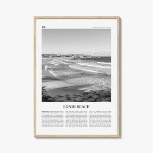 Bondi Beach Print Black and White No 2, Bondi Beach Wall Art, Bondi Beach Poster, Bondi Beach Photo, Sydney Poster Print, Australia