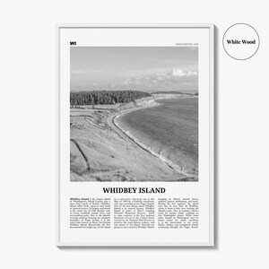 Whidbey Island Poster Print Black and White, Washington Travel Wall Art, Pacific Northwest Decor image 8