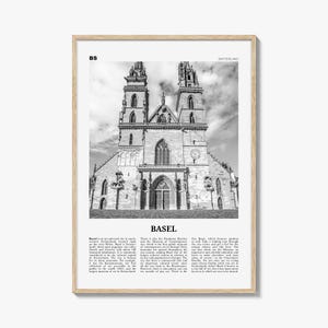 Stampa di Basilea in bianco e nero n. 2, Arte murale di Basilea, Poster di Basilea, Foto di Basilea, Decorazioni murali di Basilea, Mappa di Basilea, Svizzera