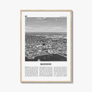 Bayonne Print Black and White New Jersey, Bayonne Wall Art, Bayonne Poster, Bayonne Photo, Bayonne Wall Décor, Bayonne Map, New Jersey, USA