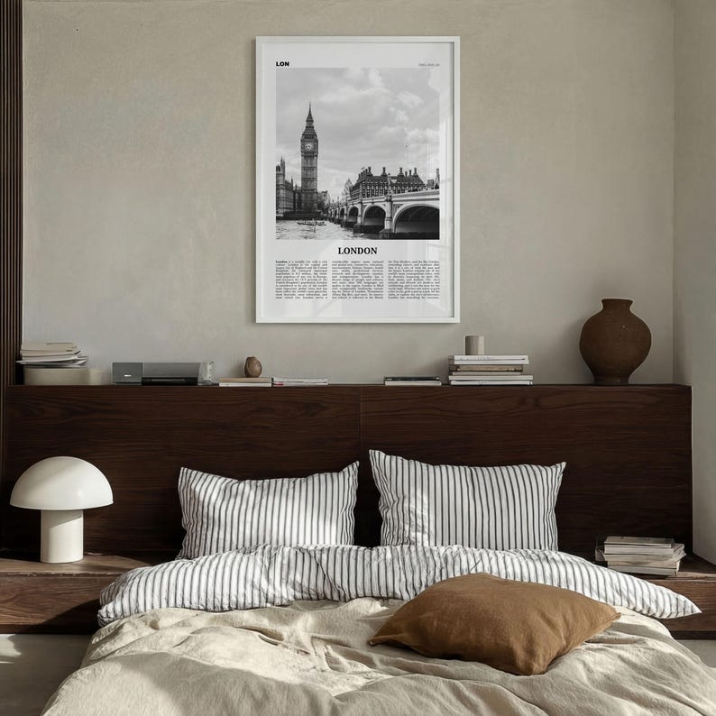 London Poster Print Black and White, Big Ben Photo, UK Wall Art image 4