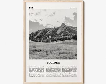 Boulder Print Black and White No 1, Boulder Wall Art, Boulder Poster, Boulder Photo, Boulder Décor, Colorado, USA, United States