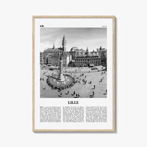 Lille Print Black and White, Lille Wall Art, Lille Poster, Lille Photo, Lille Wall Décor, Lile, France, Hauts-de-France